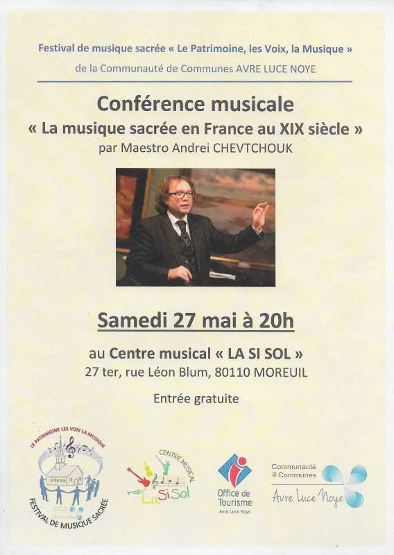 Sacred music festival of the community of communes Avre Luce Noye (80) from May 5 to 28, 2023