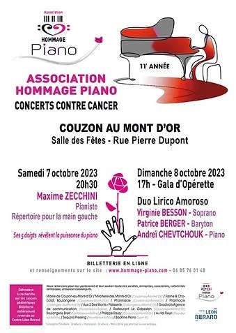 Piano tribute to Couzon at Mont d’Or (69) on October 8, 2023