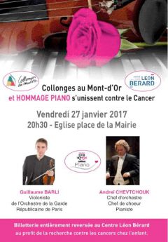 Récital contre le cancer à Collonges au Mont d'Or le 27 janvier 2017