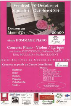 Hommage piano à Couzon au Mont d'Or (69) les 10 et 11 octobre 2014