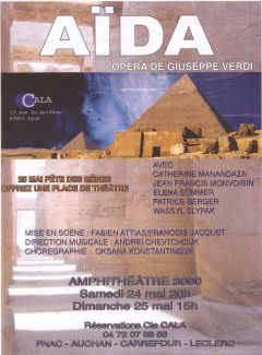 Aïda à l'Amphithéâtre 3000 de la Cité Internationale de Lyon les 24 et 25 mai 2014