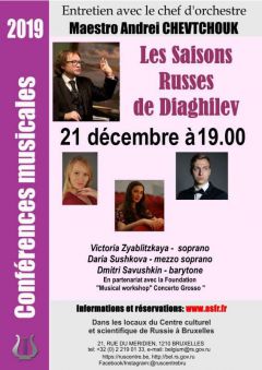 Conférence musicale Les saisons russes de Diaghilev le 21 décembre 2019 à Bruxelles